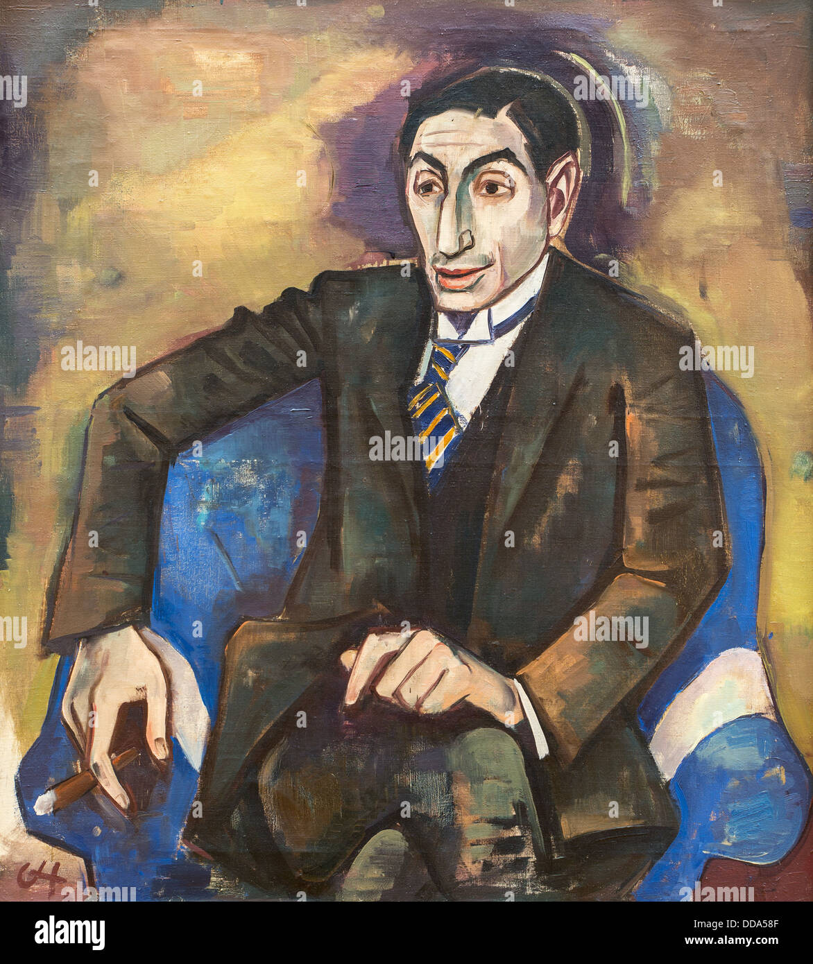20th century  -  Portrait of Alfred Flechtheim, 1922 - Karl Hofer Philippe Sauvan-Magnet / Active Museum Oil on canvas Stock Photo