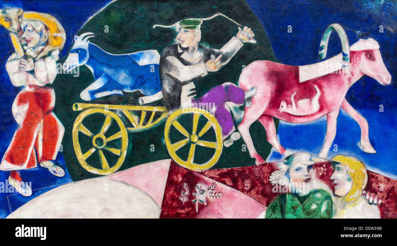 20th century  -  The Cattle Merchand, 1912 - Marc Chagall Philippe Sauvan-Magnet / Active Museum Oil on canvas Stock Photo