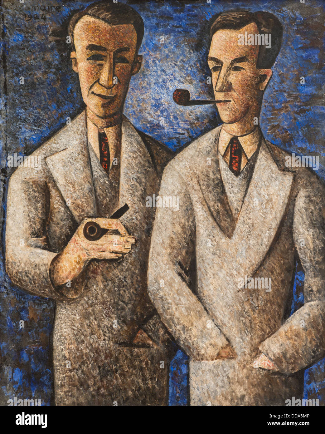 20th century  -  The Loeb brothers - Marcel Gromaire (1924) Philippe Sauvan-Magnet / Active Museum Oil on canvas Stock Photo