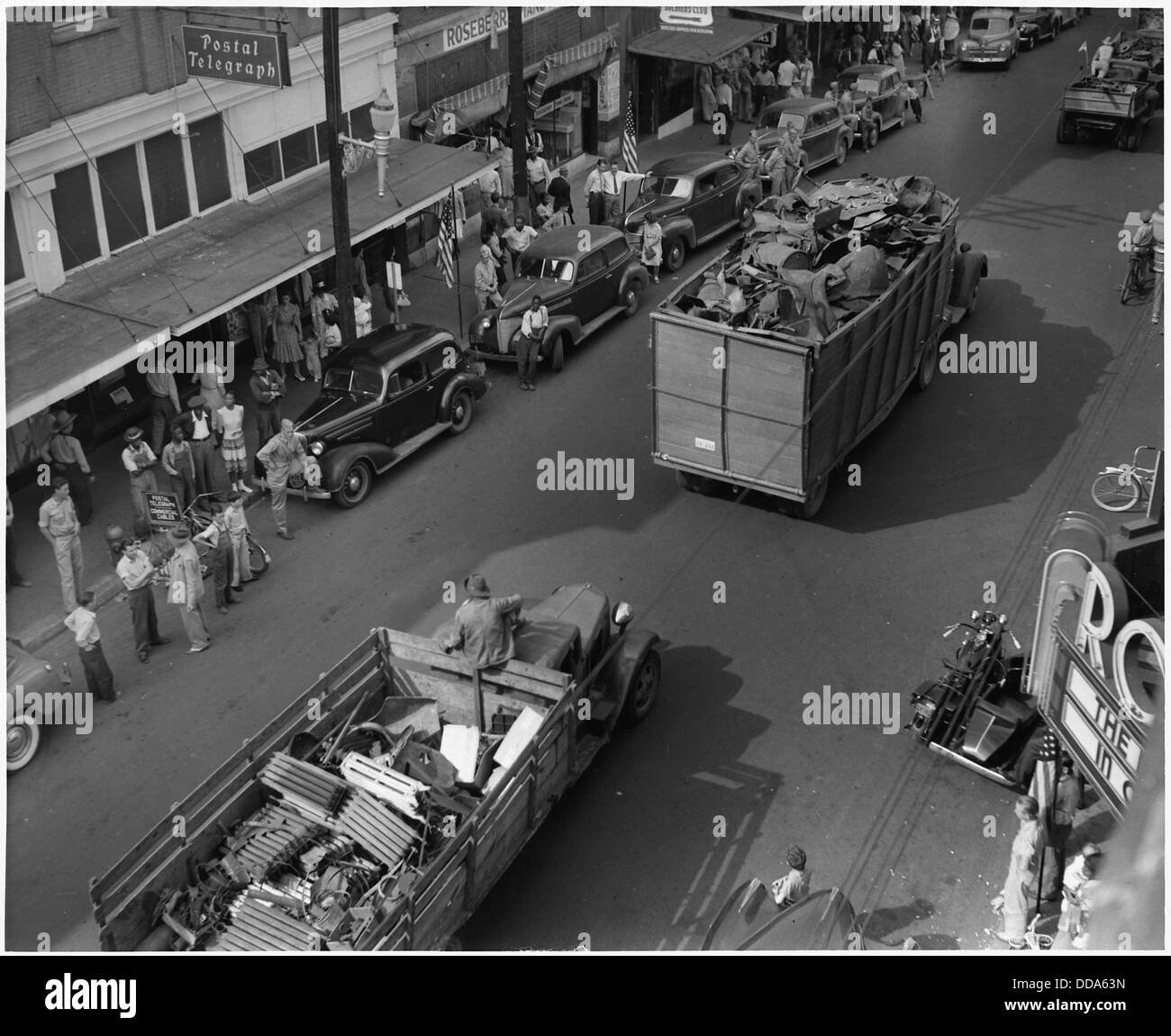 The many tons of scrap metal and rubber collected during the salvage