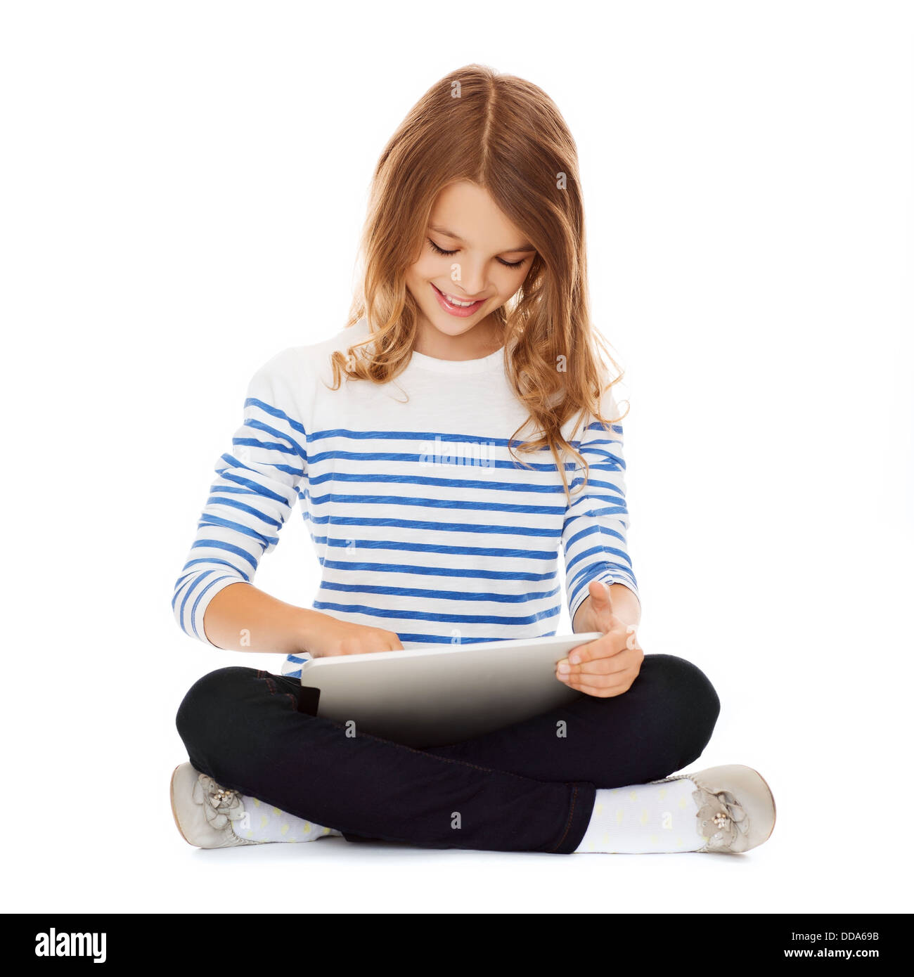 student girl with tablet pc Stock Photo