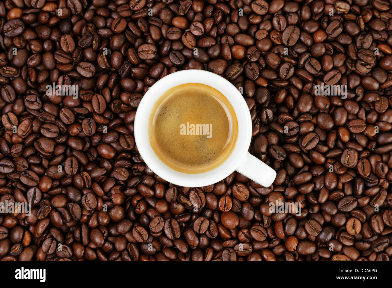 fine espresso in cup on coffee beans, coffee theme Stock Photo Alamy