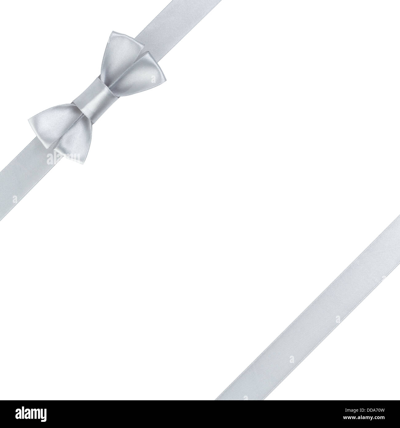silver ribbon bow composition, isolated on white Stock Photo - Alamy