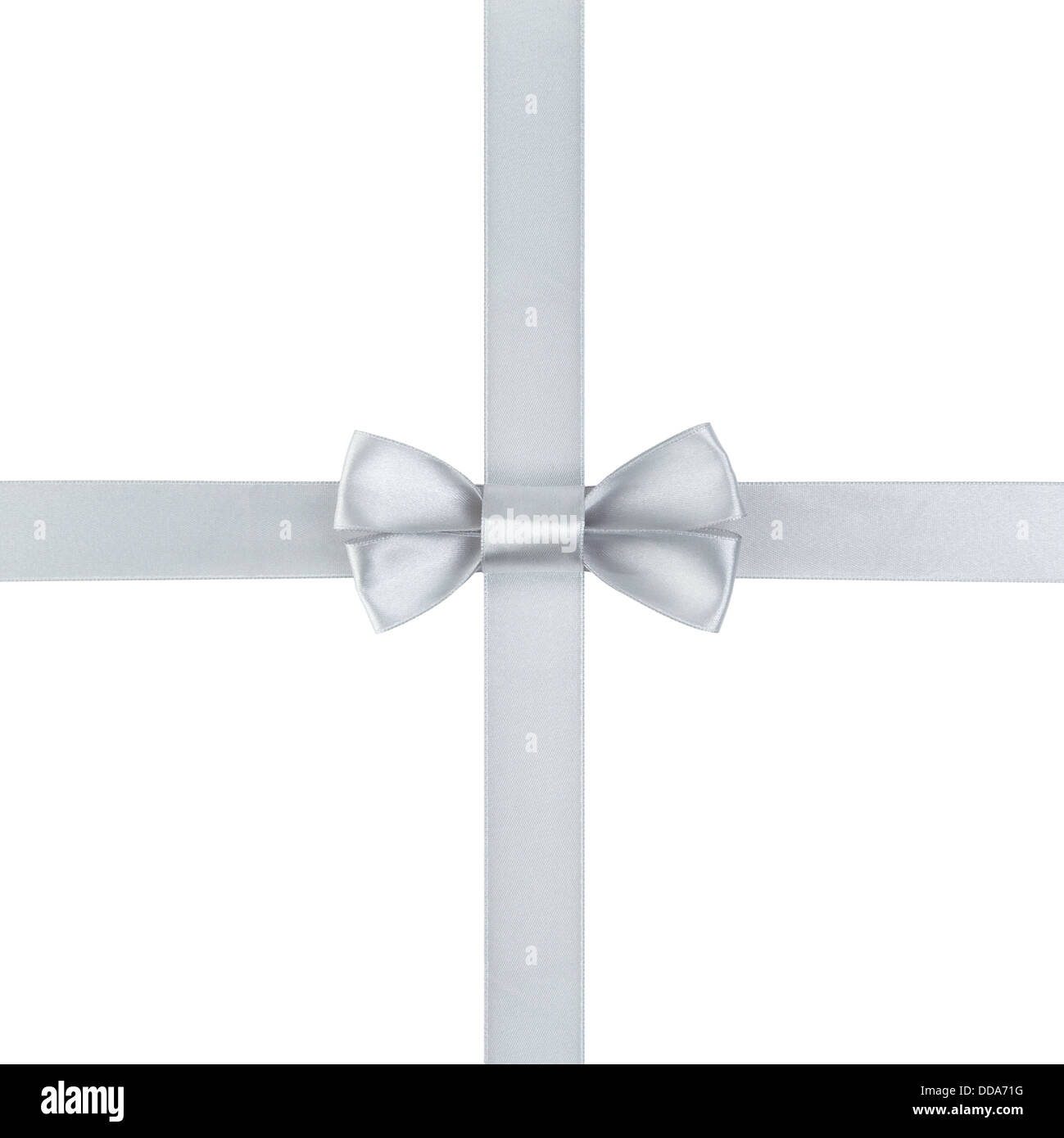 silver ribbon bow composition, isolated on white Stock Photo - Alamy