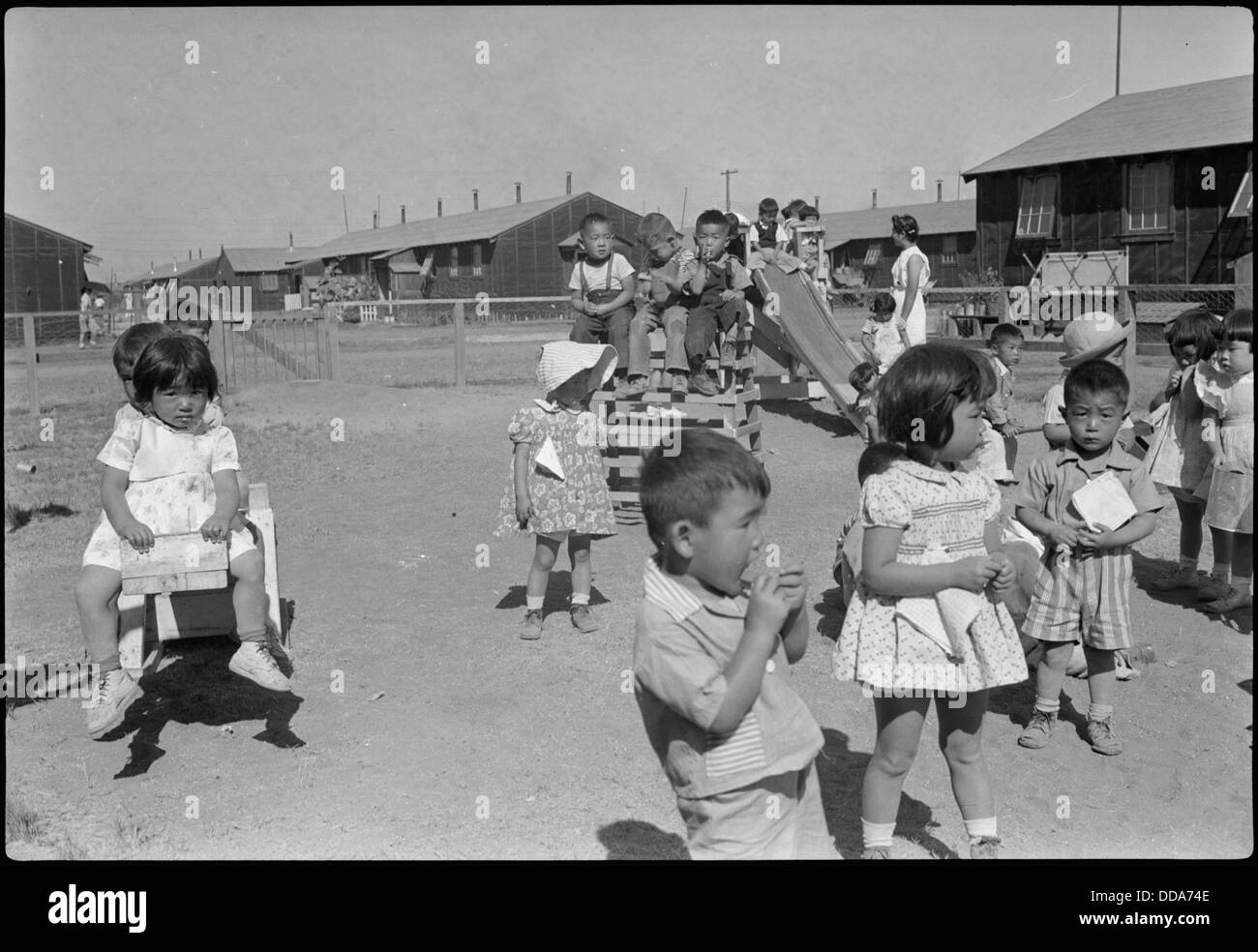 Tule Lake Segregation Center, Newell, California. A kindergarten class at the Tule Lake Center on t . . . - - 539600 Stock Photo