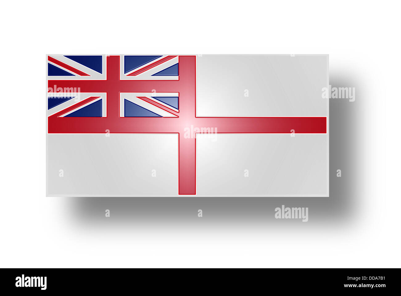 Naval ensign of the United Kingdom (White Ensign). Stylized I. Stock Photo