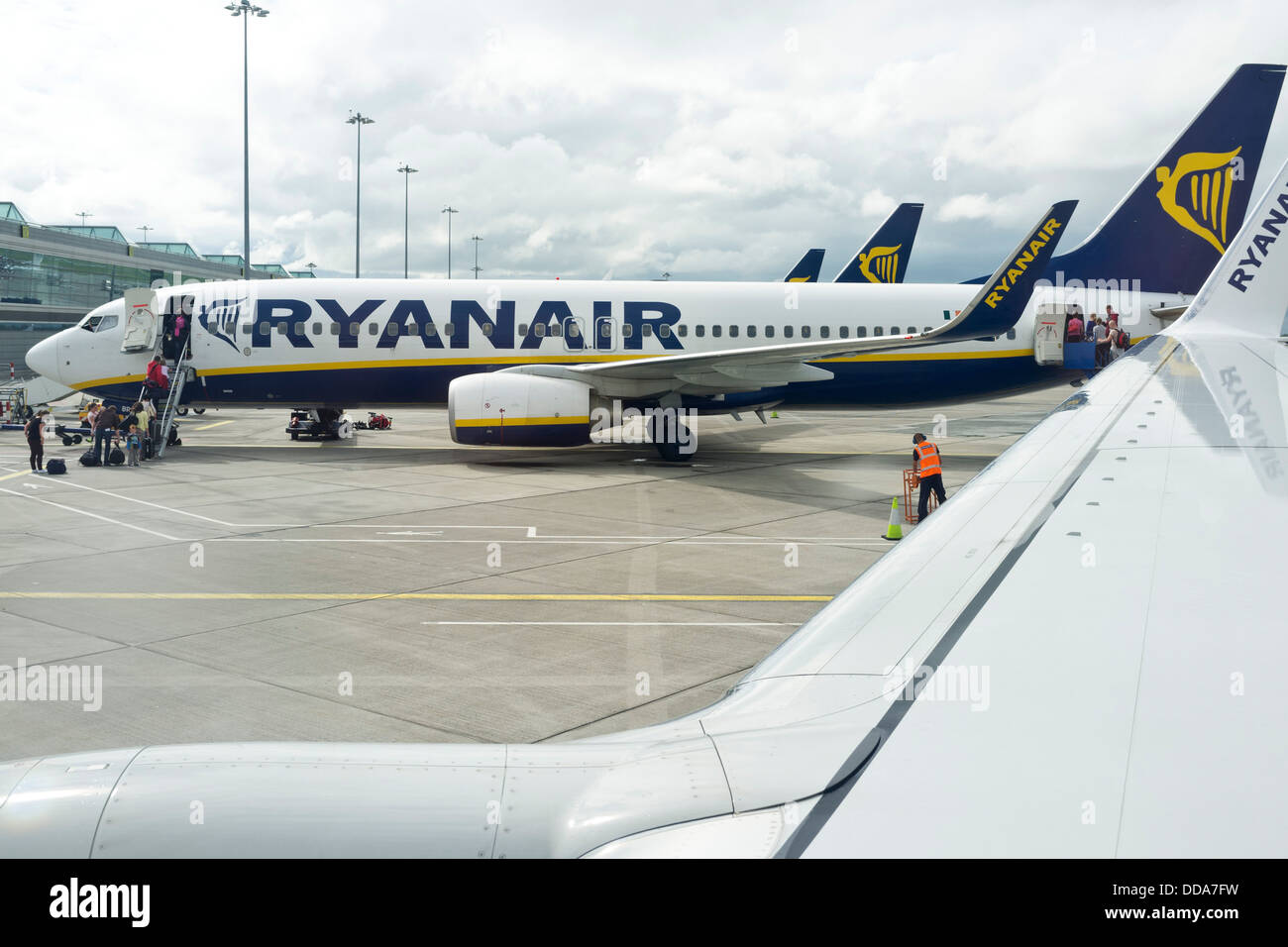 Ryanair airbus 320 aircraft on the tarmac at Dublin airport, Ireland. Stock Photo