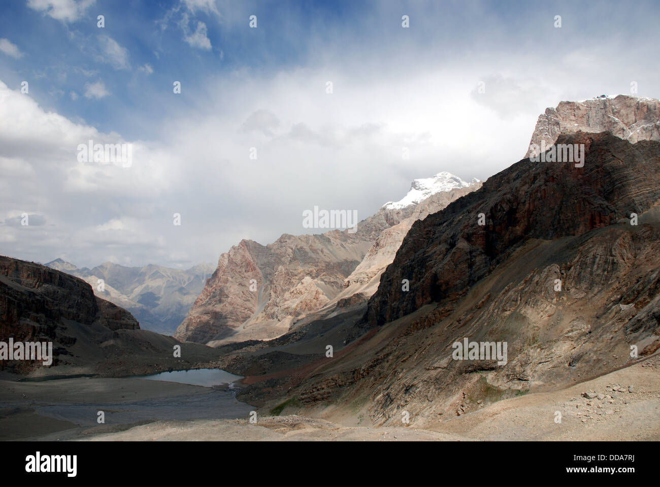 lake Mutnoe in the Fann mountains of Tajikistan Stock Photo