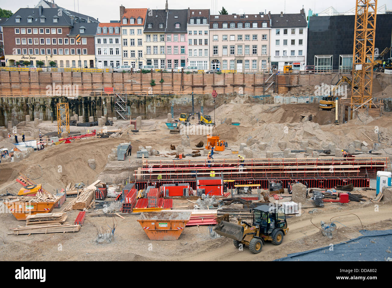 Large construction site in central Dusseldorf Germany Stock Photo Alamy