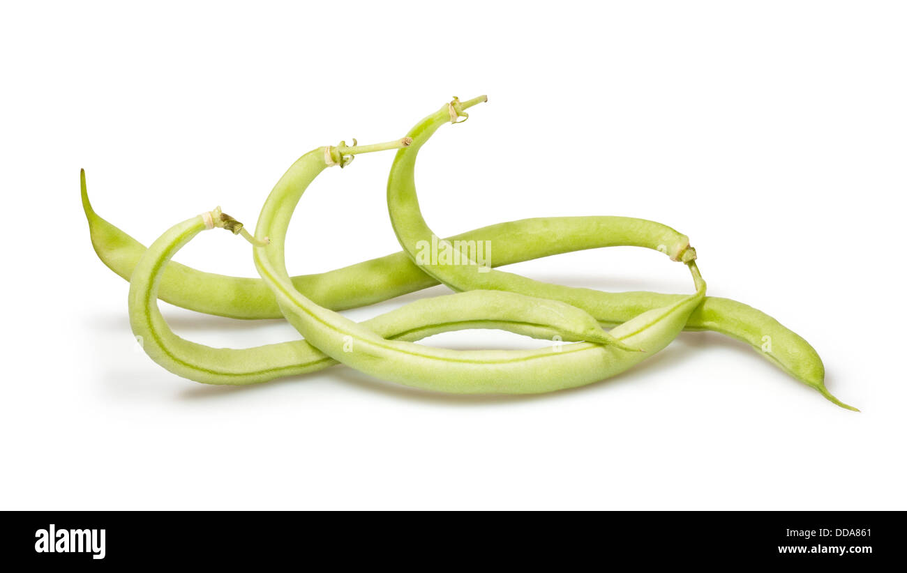 green beans group on white background Stock Photo