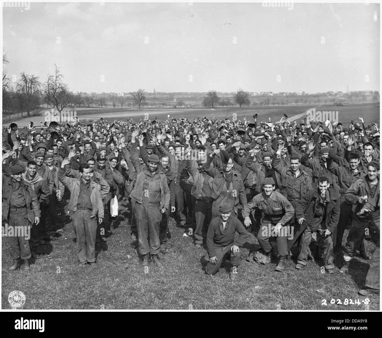 WWII, Europe, Germany, 1,200 U.S. soldiers escape from POW camp at Limburg, Germany - - 195464 Stock Photo