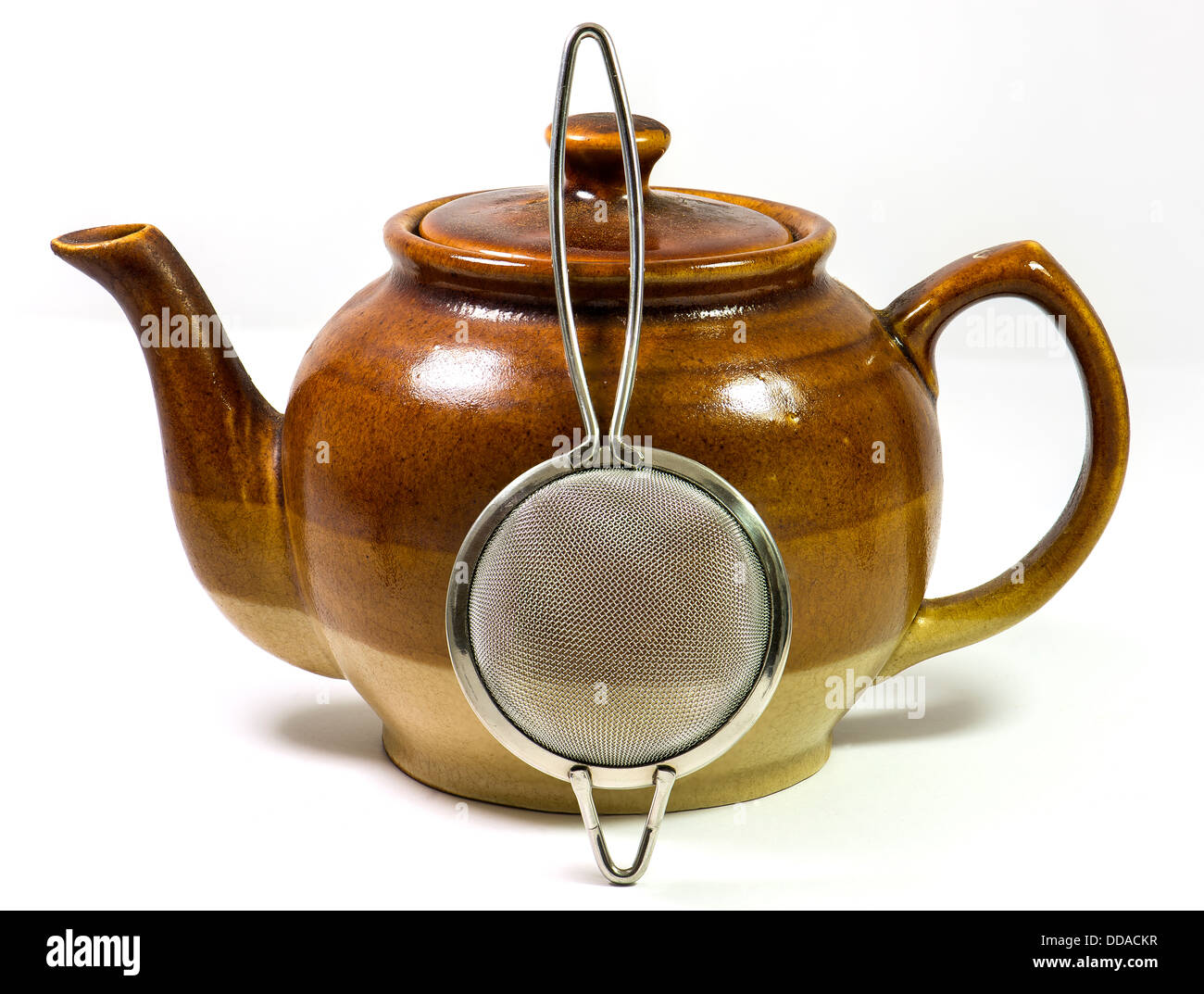 Tea Pot with strainer Stock Photo Alamy