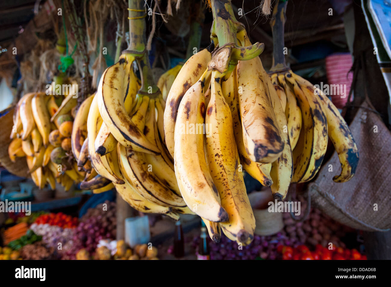 Bananas from an African farmers market in Zanzibar Africa Stock Photo