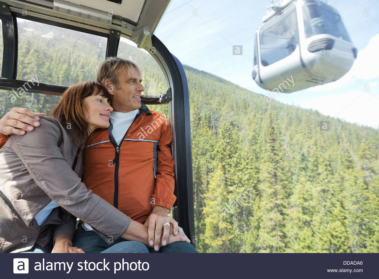 Mature couple enjoying ride on gondola Stock Photo Alamy