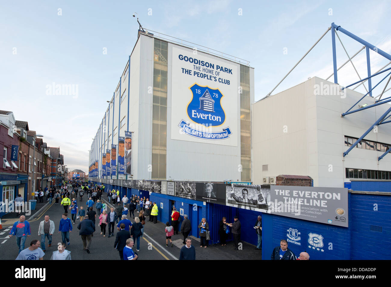 A wide angle shot of the Goodison Park stadium, home of Everton Football Club (Editorial use only). Stock Photo