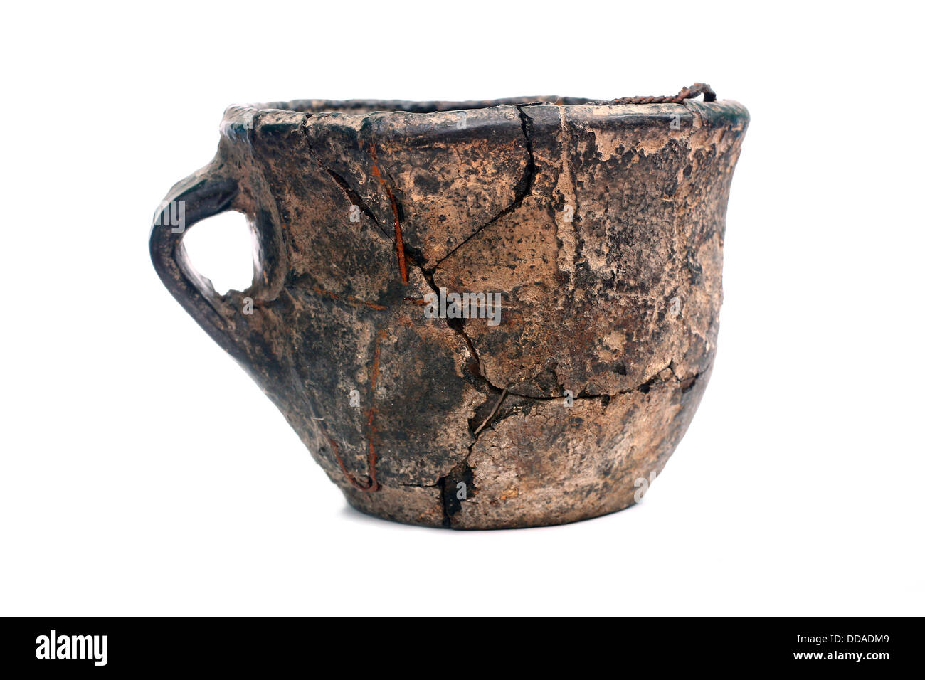 Old cracked ceramic cup isolated on white Stock Photo Alamy