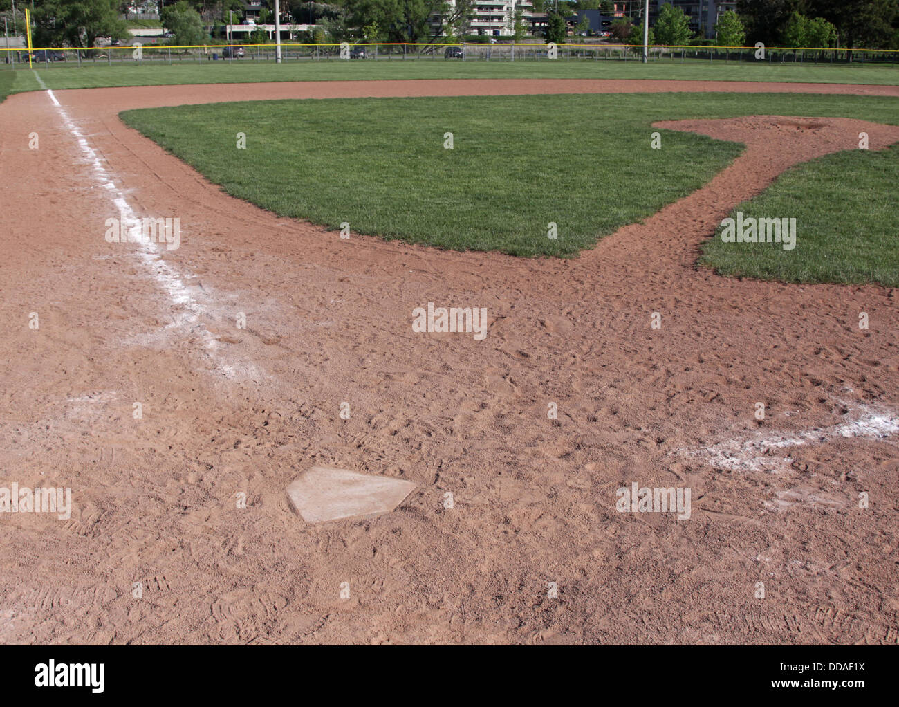 Empty Baseball Field Stock Photo