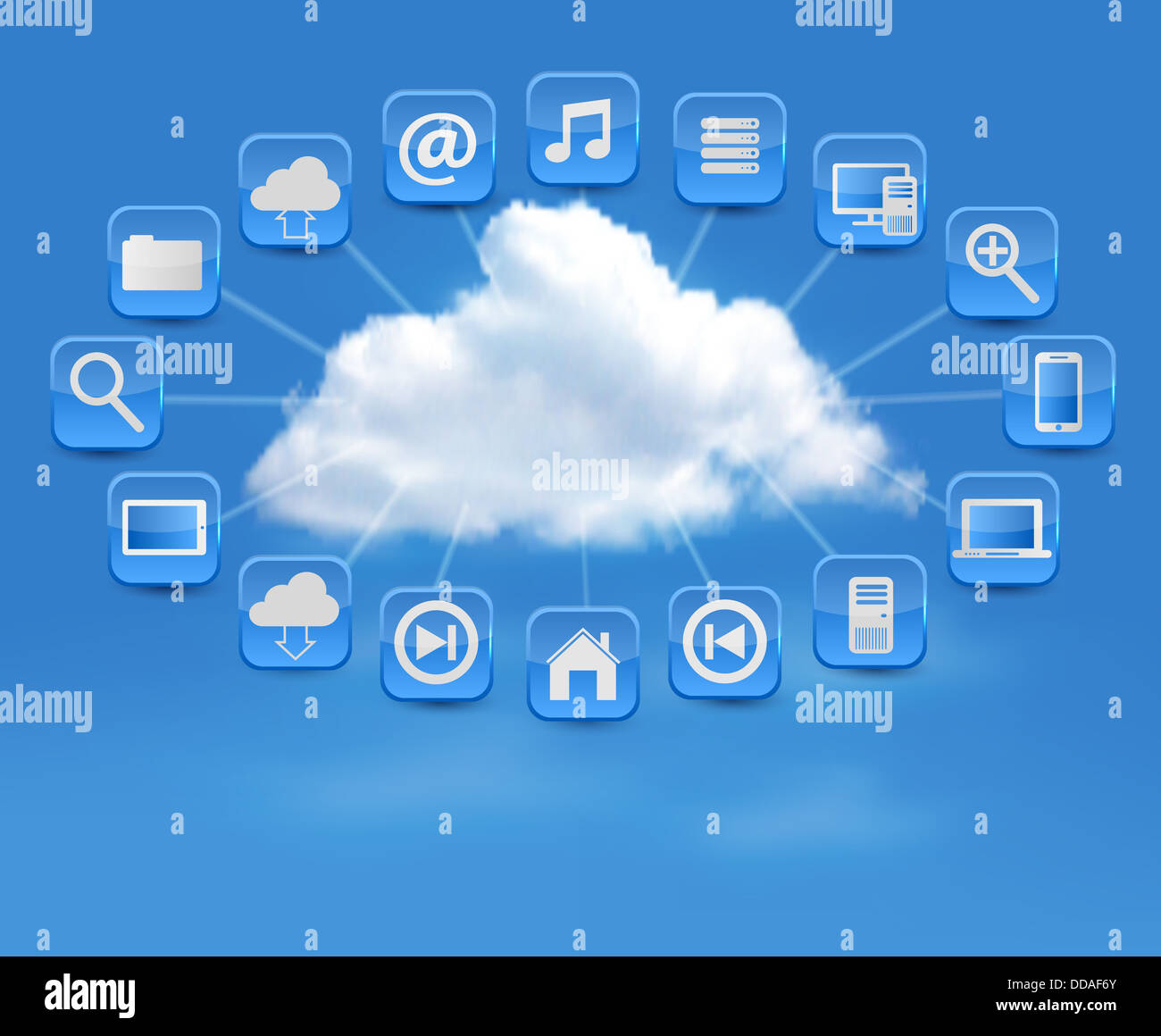 Cloud Computing concept background with icons. Vector illustration ...