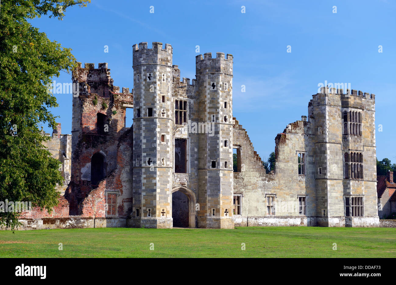 The remains of Cowdray House, Midhurst, West Sussex, UK Stock Photo