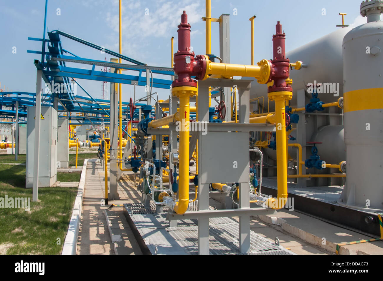 Gas compressor station in bright sunny summer day Stock Photo Alamy