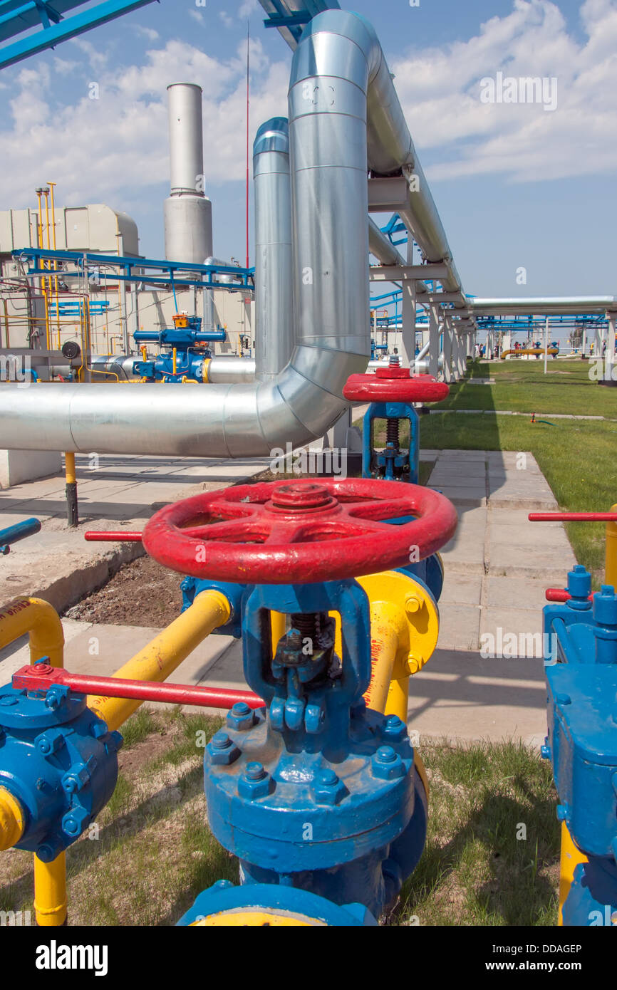 Gas compressor station in bright sunny summer day Stock Photo Alamy