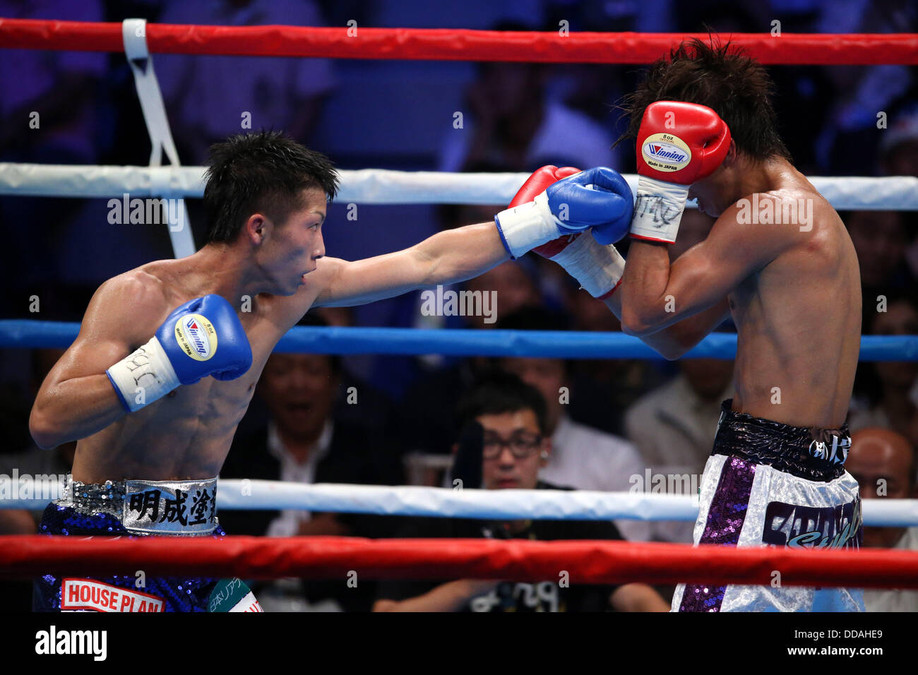 Kanagawa, Japan. 25th Aug, 2013. (L to R) Naoya Inoue, Ryoichi Taguchi ...
