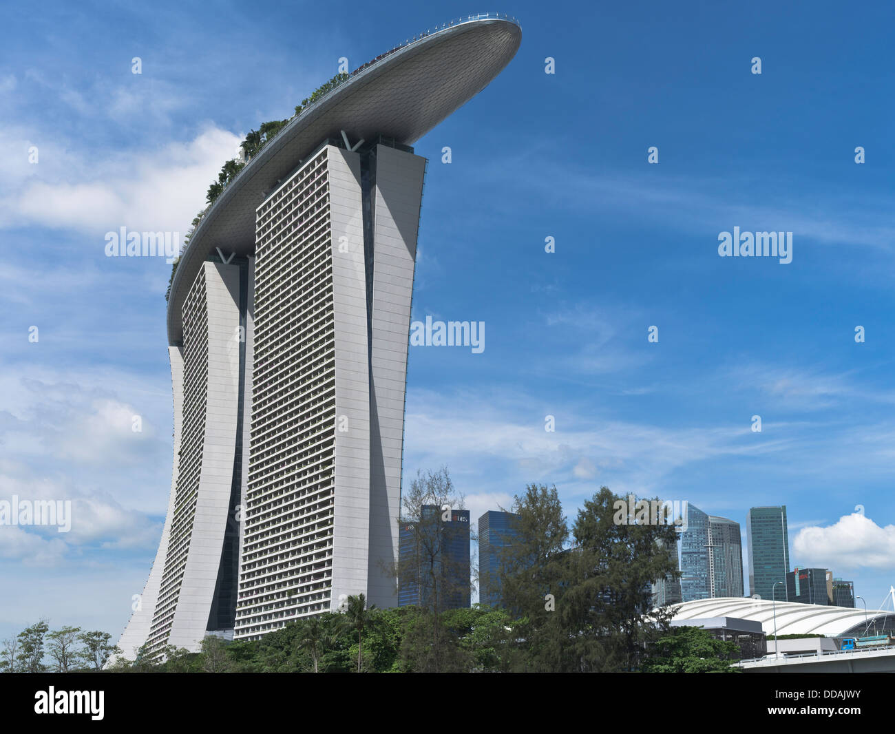 dh SkyPark Marina Bay Sands hotel MARINA BAY SINGAPORE Resort modern skyscraper architecture Stock Photo