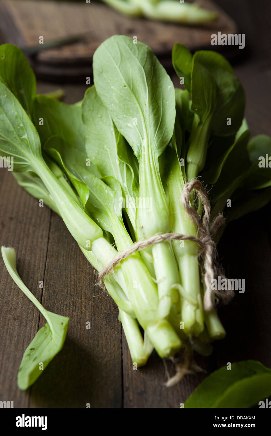bunch of Chinese cabbage on the table, close up food Stock Photo