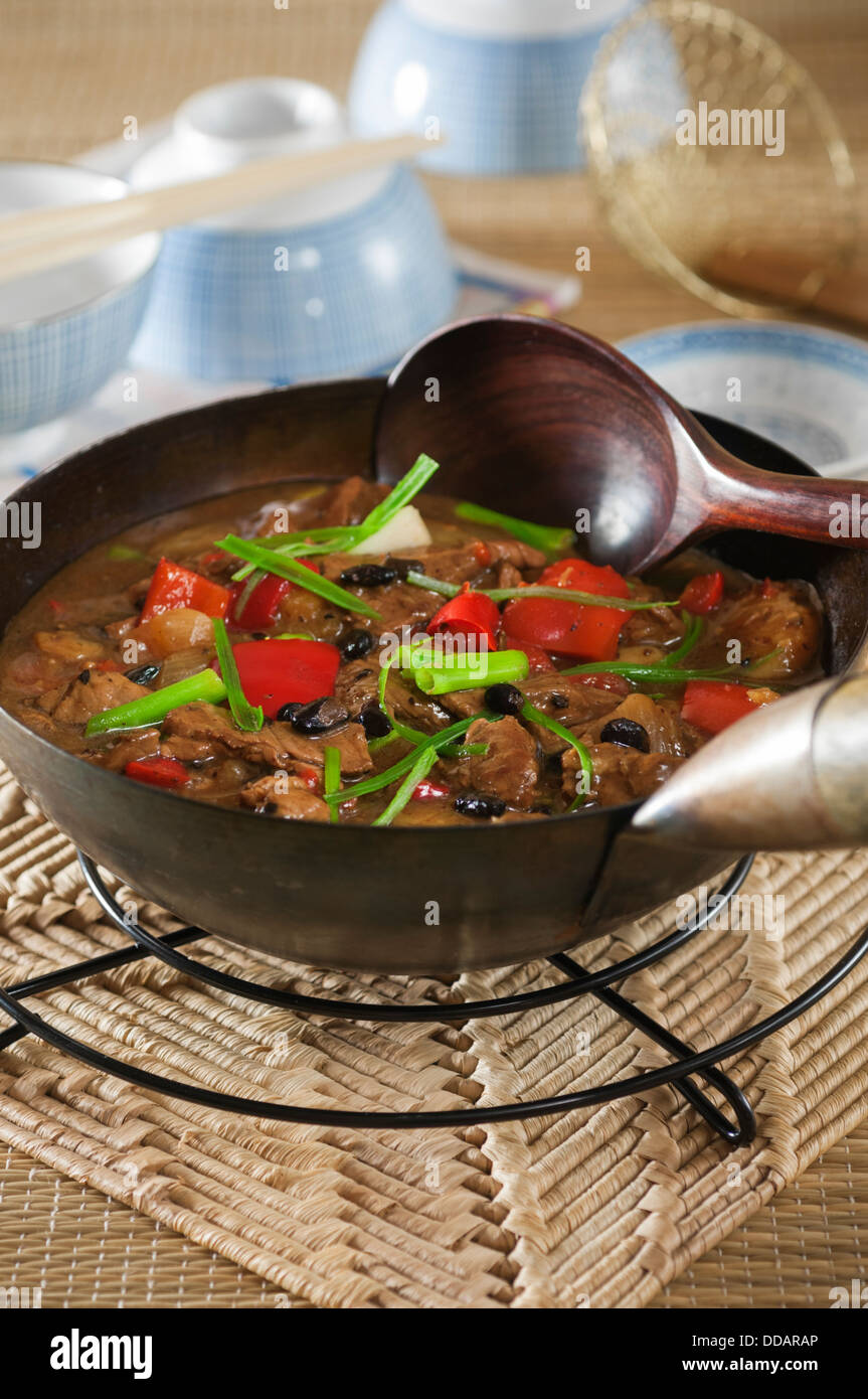 Beef in black bean sauce Chinese food Stock Photo - Alamy
