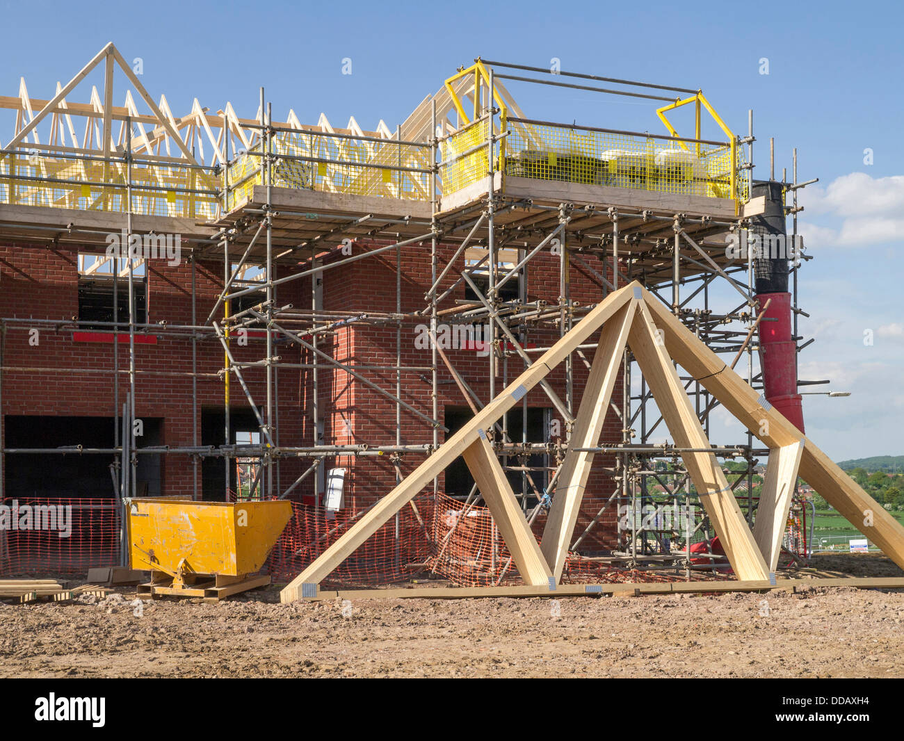 Construction of new house, Lincolnshire, England Stock Photo