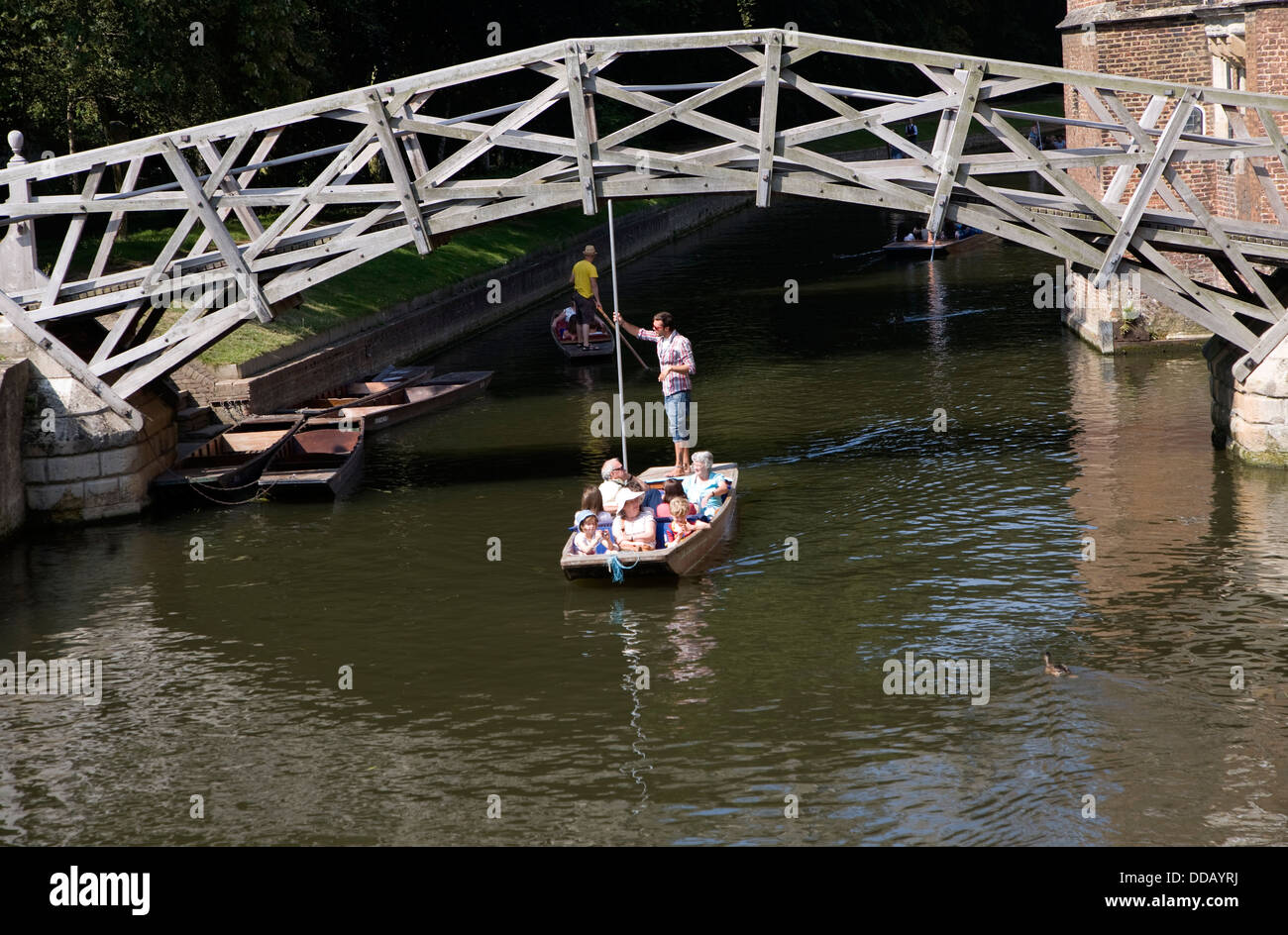 Punting Mathematical Bridge River Cam Cambridge England Stock Photo - Alamy