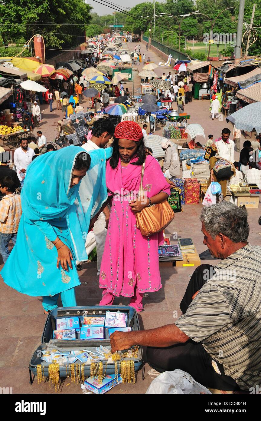Street market in Old Delhi, Delhi India Stock Photo Alamy
