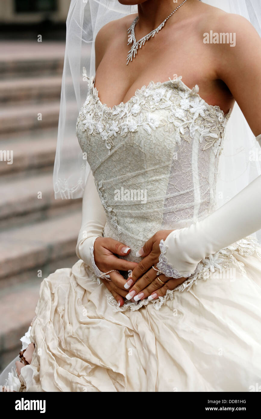 Dress of a bride Stock Photo - Alamy