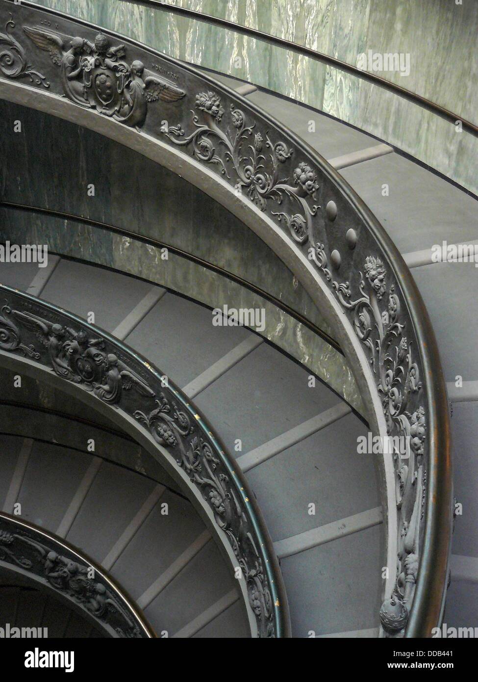 State of the Vatican City Italy  Spiral ramp inside the Vatican Museum Stock Photo