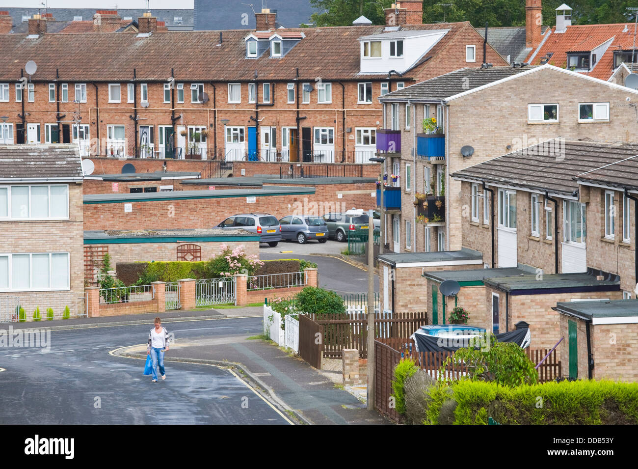 Housing estate within the city walls of York North Yorkshire England UK