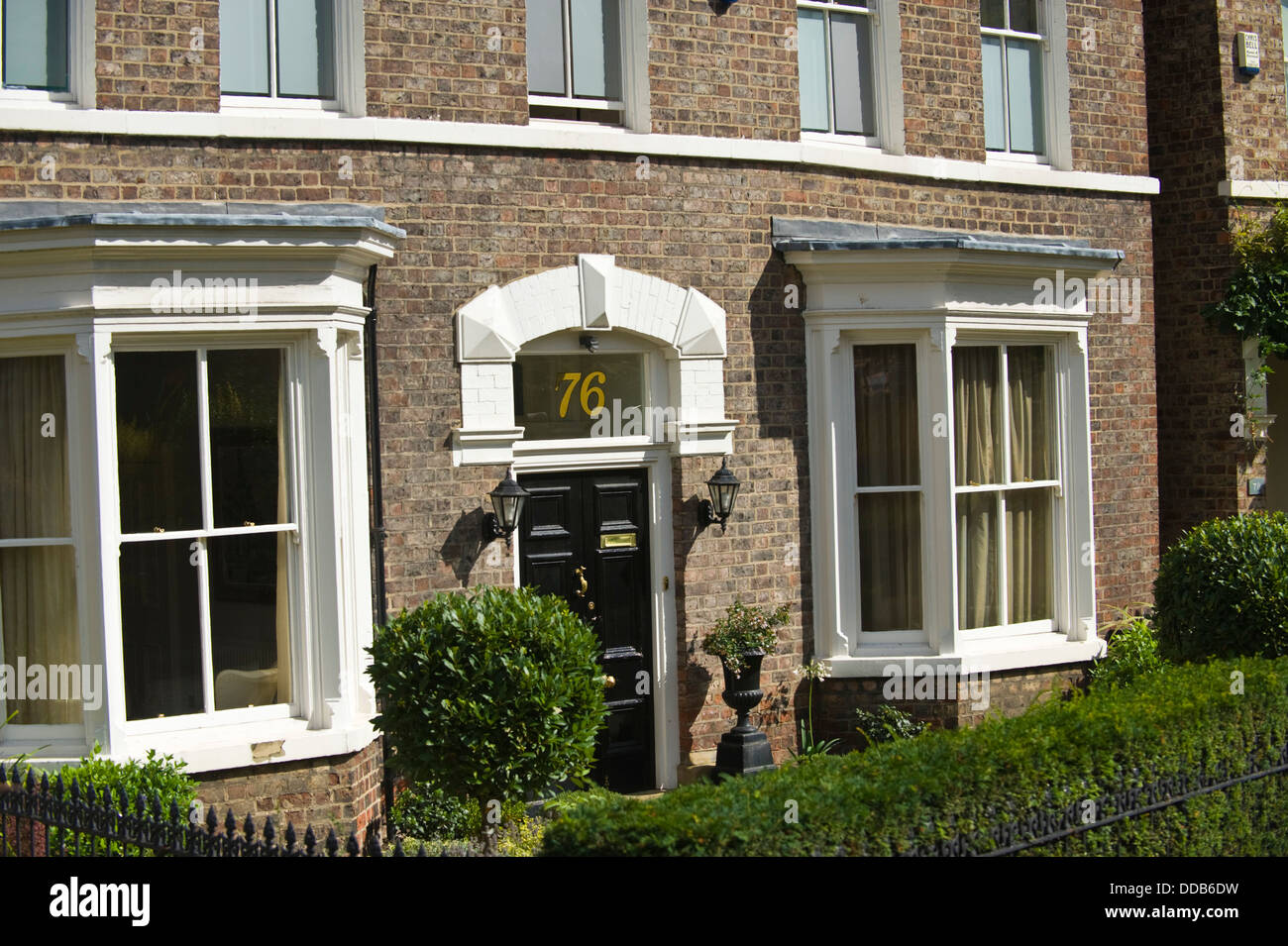 Double bay fronted Victorian house in the city of York North Yorkshire England UK Stock Photo