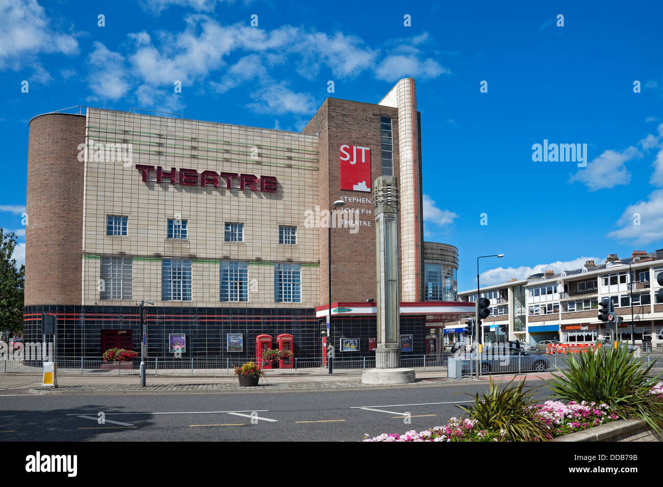 Stephen Joseph Theatre exterior (first theatre in the round in Britain) in summer Westborough Scarborough North Yorkshire England UK Stock Photo