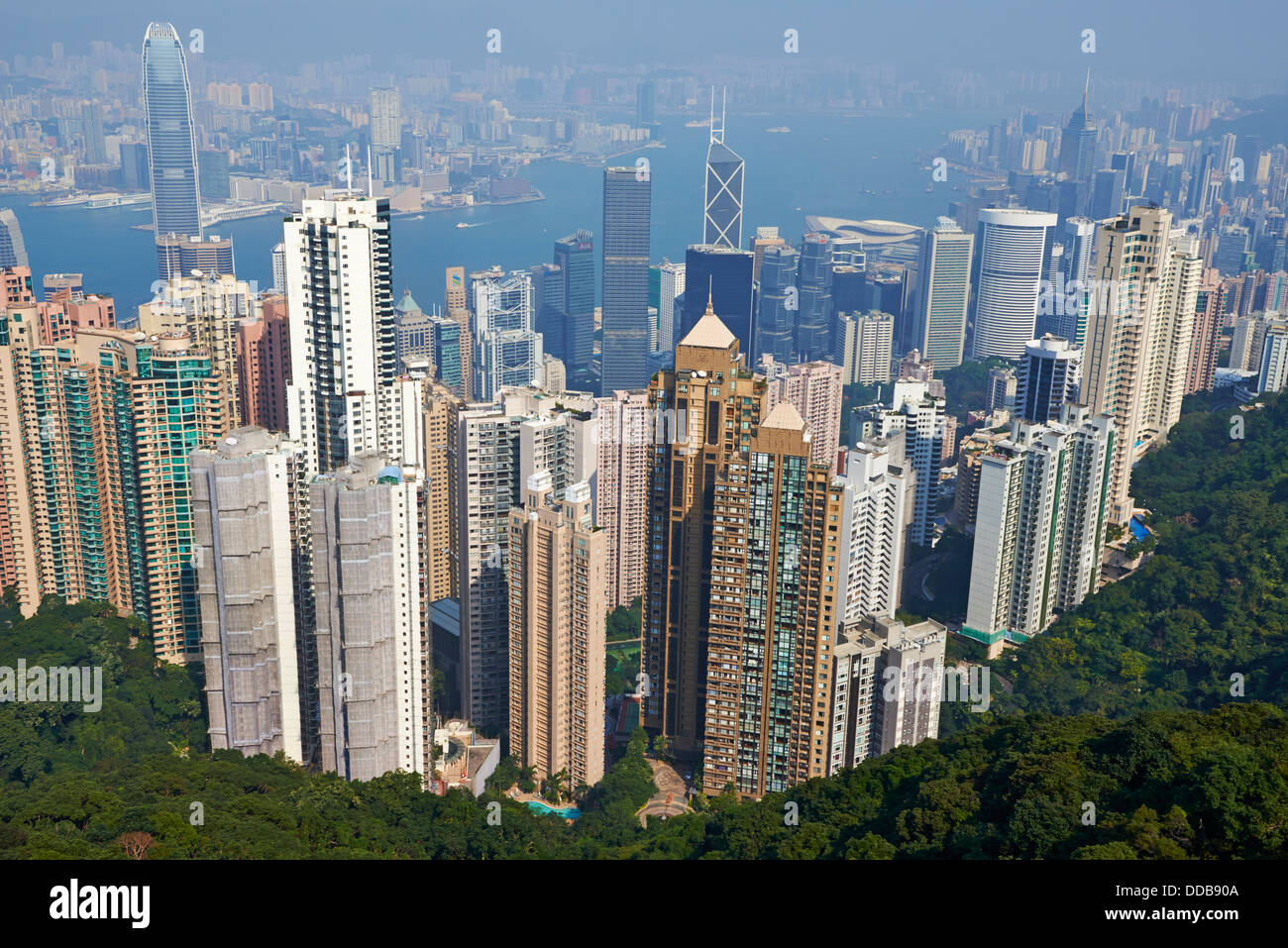 China, Hong-Kong, cityscape from Victoria Peak Stock Photo