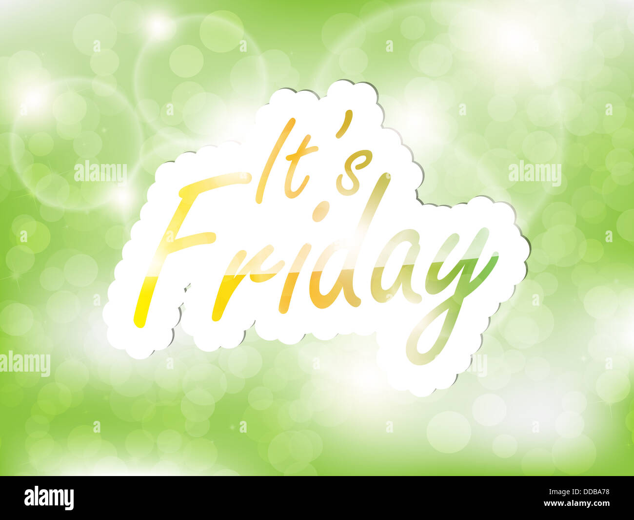 It's Friday background, with space for text on the green background. Stock Photo