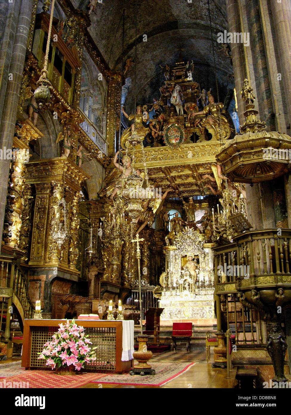 Main Altar Santiago De Compostela Cathedral Galicia Spain Stock Photo Alamy