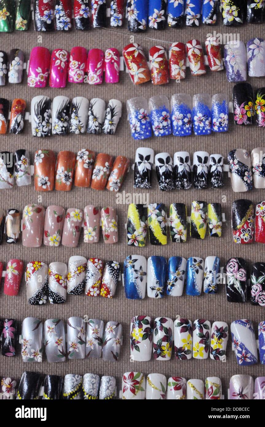 Bangkok (Thailand) nails on display at a nails studio along Sukhumvit