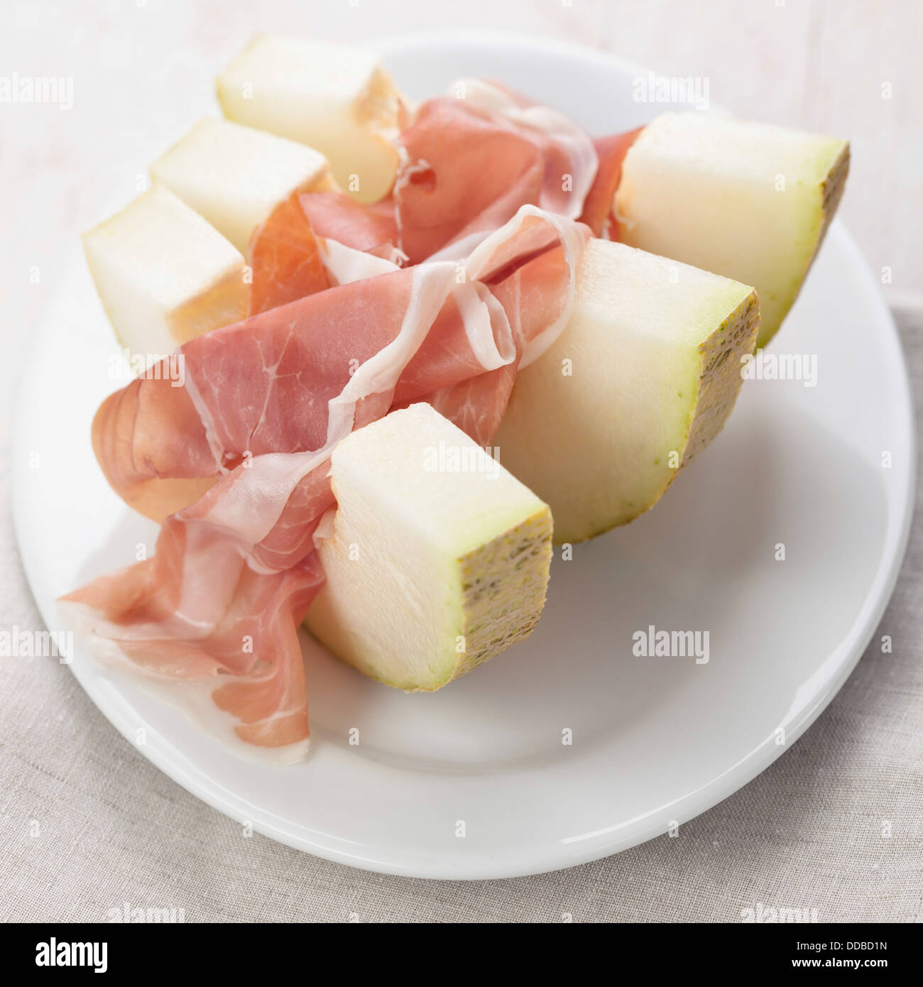Melon with parma ham Stock Photo Alamy