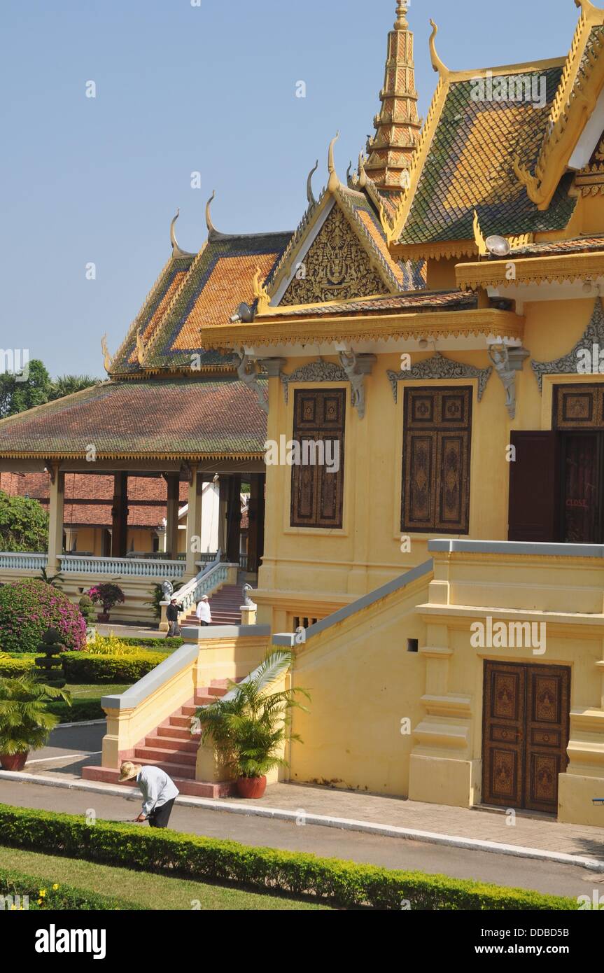 Phnom Penh (Cambodia) building in the Royal Palace compound Stock
