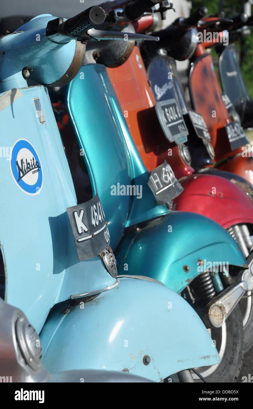 near Kuta (Bali, Indonesia): Vespa scooters, sold by a garage specialized  in vintage Vespas Stock Photo - Alamy