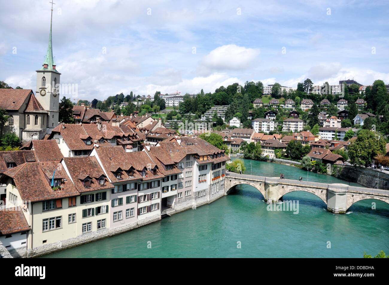Bern (Switzerland) houses by the Aar River Stock Photo Alamy