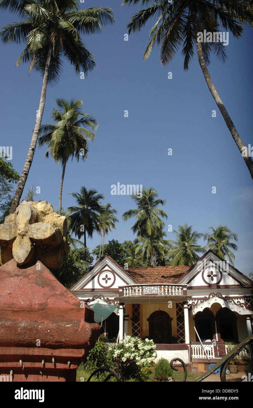 Santa Cruz, near Panjim Goa, India, colonial house Stock Photo Alamy