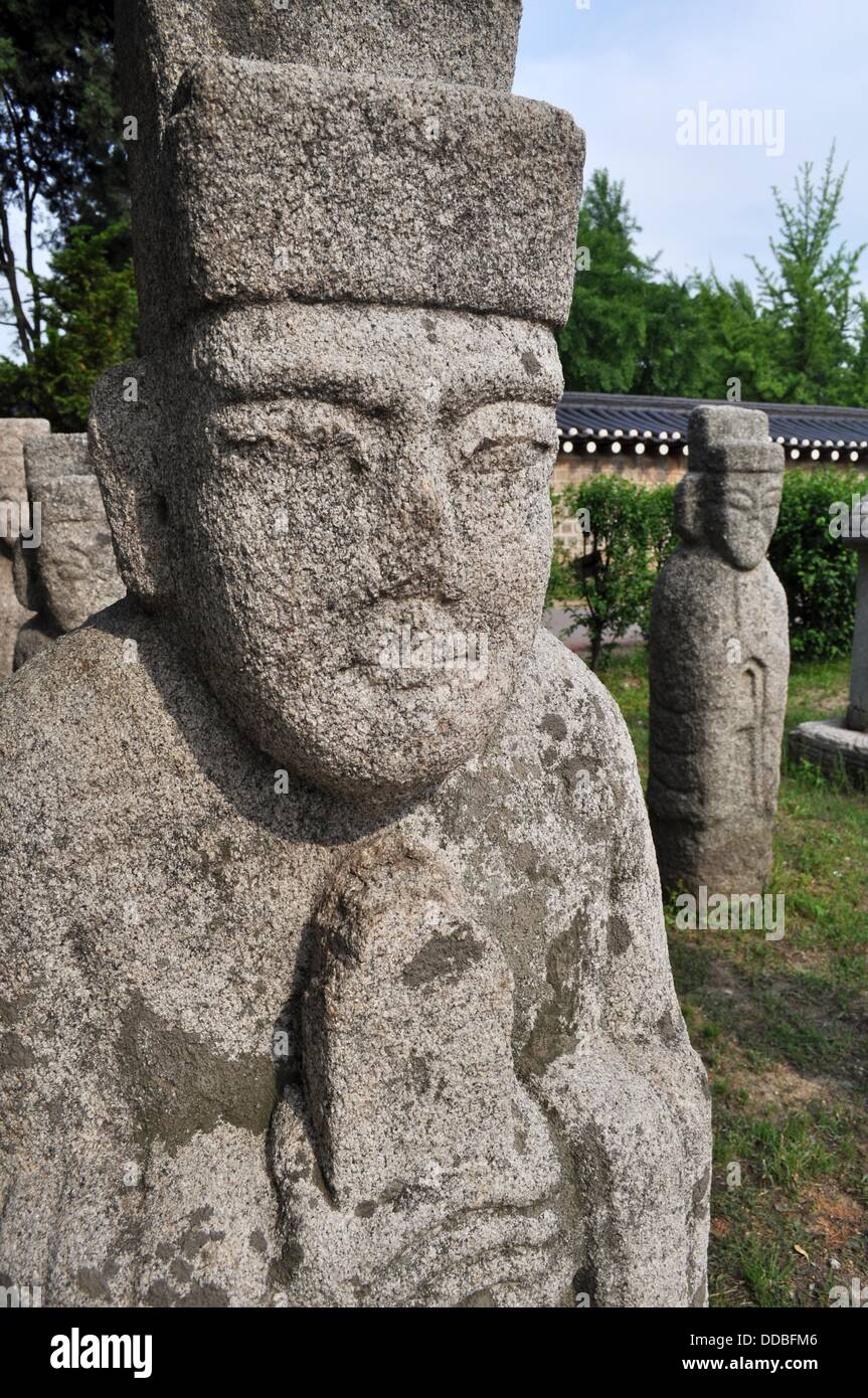 Seoul (South Korea) stone statues by the National Folk Museum; usually put at the entrance of a
