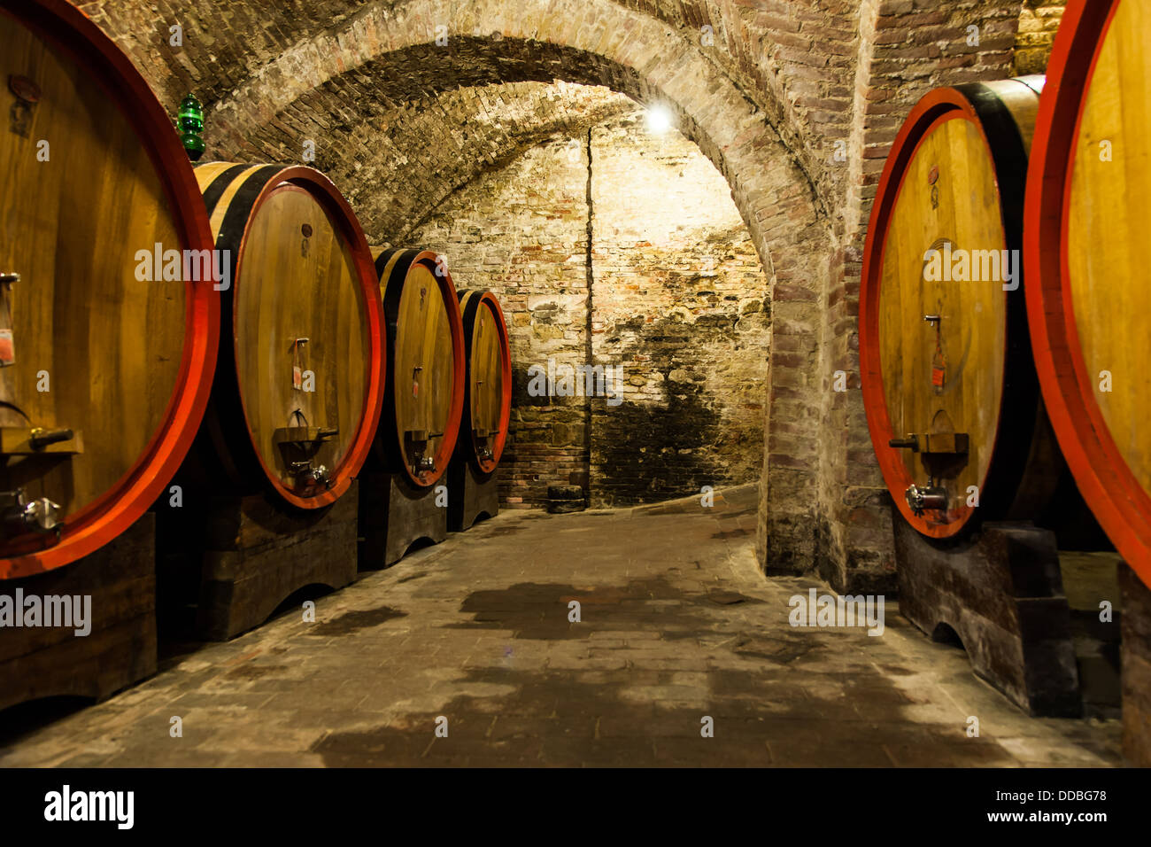 Italy, Tuscany, old canteen in Val d'Orcia area dedicated to wine production Stock Photo