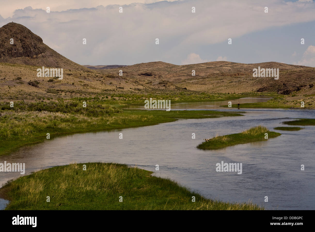 The Los Caminos Antiguos Scenic Byway crosses the Rio Grande near Manassa, CO, USA Stock Photo