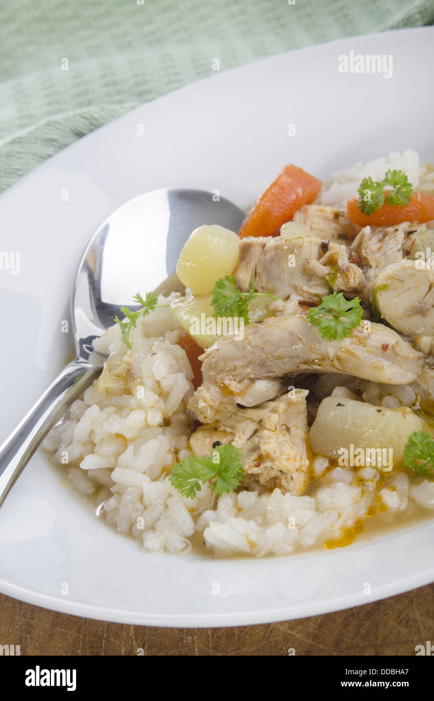 risotto rice with chicken Stock Photo Alamy